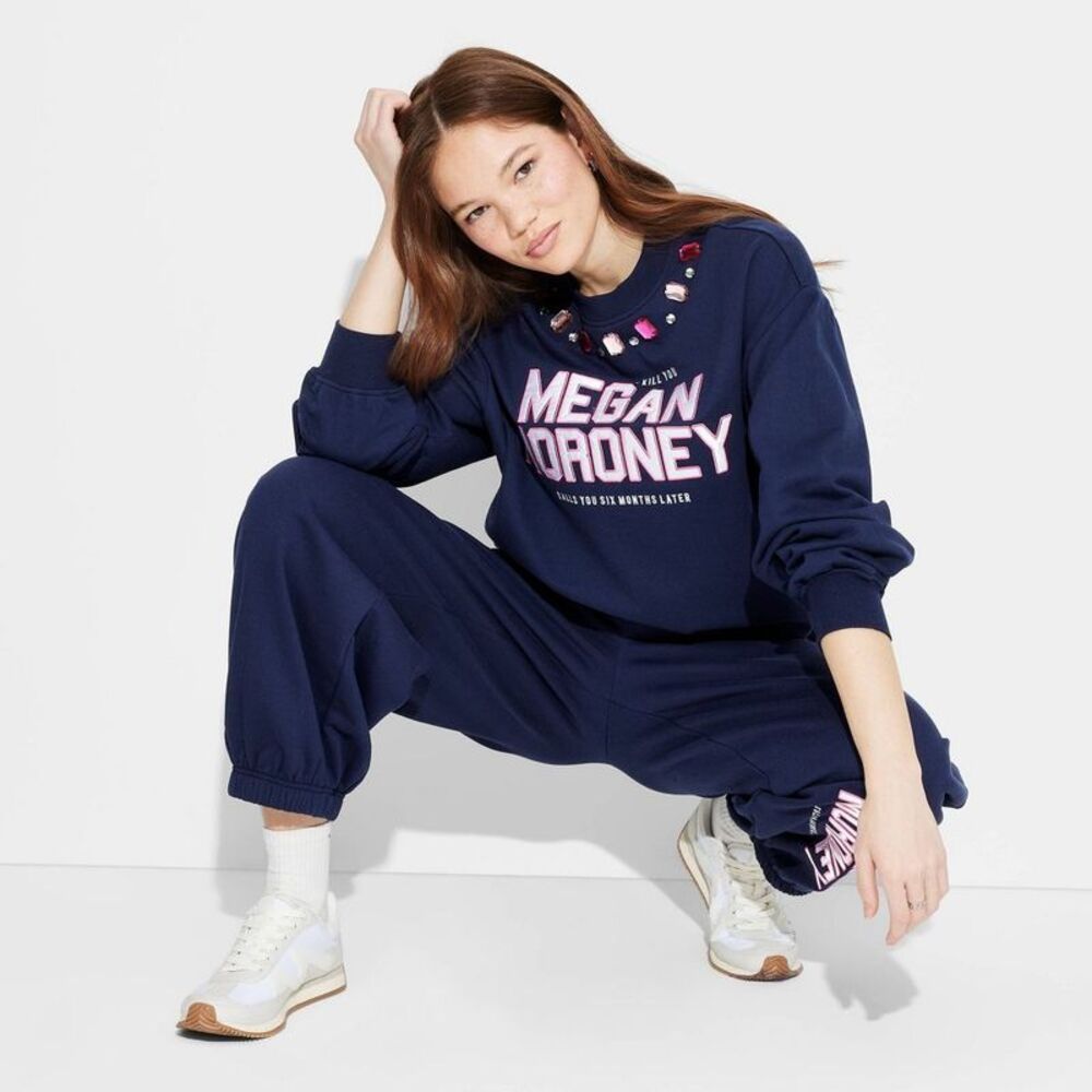 Megan Moroney - Women's Megan Moroney Jeweled Fleece Graphic Pullo Blue